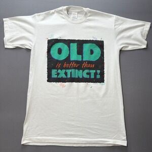 Vintage 90s Hallmark "Old Is Better Than Extinct"‎ Graphic Tee Made in USA XL